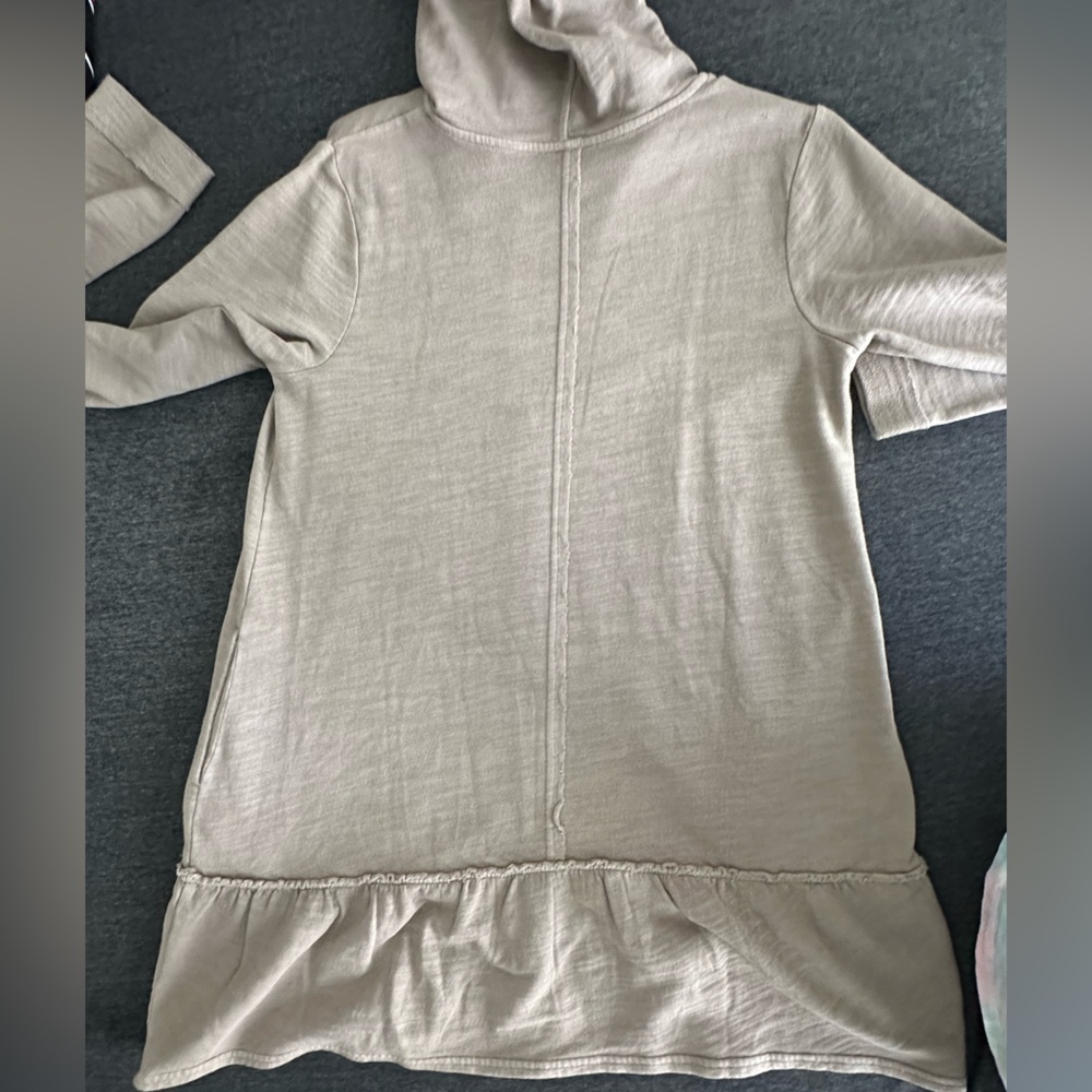 Pure Jill Hoodie Zip Sweatshirt Jacket Oversized Cotton Terry Ruffle Hem - Picture 6 of 9